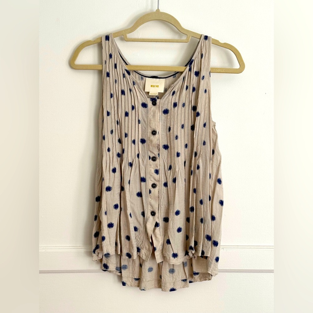 ANTHRO Mauve Saona Dotted Pintuck Swing Top 6